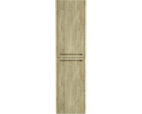 Armoire de salle de bain couleur bois avec deux tiroirs