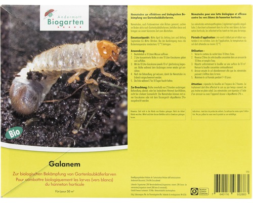 Organismes utiles vivants Galanem contre les larves du hanneton agricole
