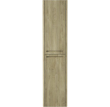 Meuble de salle de bain structuré en bois avec rainures verticales