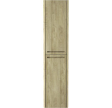 Meuble de salle de bains couleur bois avec deux tiroirs