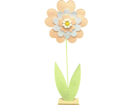 Dekorative Filzblume auf Holzfuß
