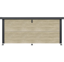 Coffre de jardin avec structure en bois et cadre noir