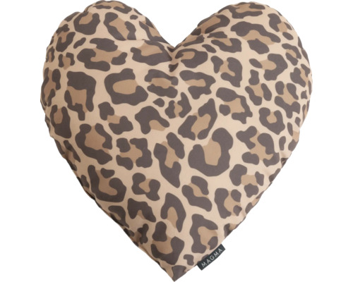 Herzförmiges Kissen mit Leopardenmuster