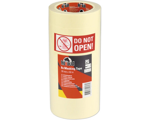 ROXOLID Profipack Feinkrepp 30 mm x 50 m 8 Stück Roxolid Kreppband 8-fach, 30 Millimeter x 50 Meter