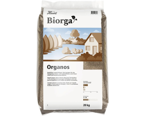 Engrais longue durée Hauert Biorga Organos, sac de 20 kilogrammes