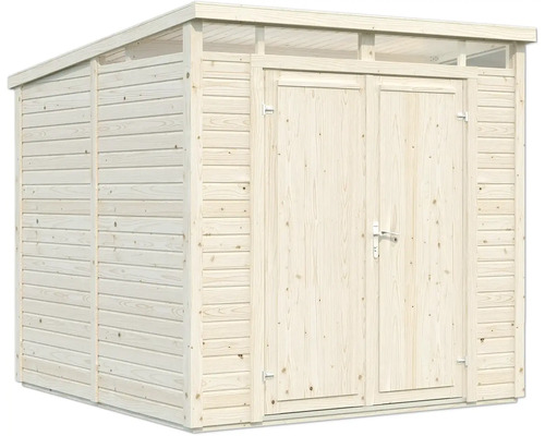 Abri de jardin en bois avec double porte et lucarne