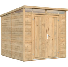 Abri de jardin en bois avec double porte et lanterneau