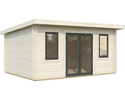 Abri de jardin en bois avec double porte et fenêtres