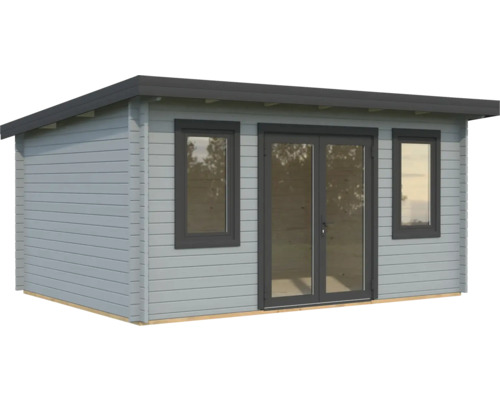 Abri de jardin en bois avec porte double et fenêtres