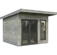 Abri de jardin en bois avec porte double et fenêtre