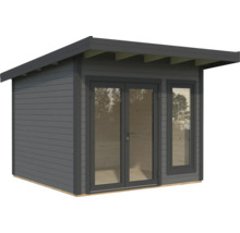 Abri de jardin moderne avec porte double et fenêtre