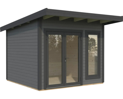 Abri de jardin moderne avec porte double et fenêtre