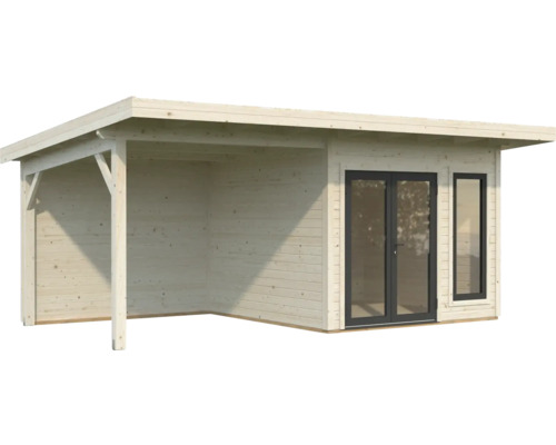 Abri de jardin en bois avec avant-toit et fenêtre