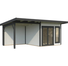 Abri de jardin avec véranda couverte et double porte