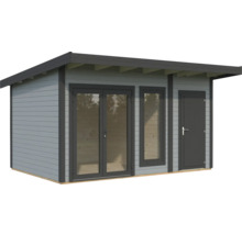 Abri de jardin avec double porte, fenêtre et porte latérale