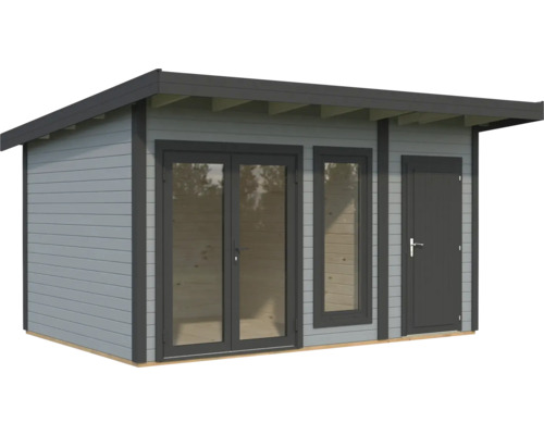 Abri de jardin avec double porte, fenêtre et porte latérale