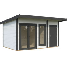 Abri de jardin avec double porte, fenêtre et porte latérale