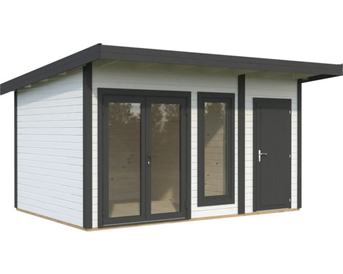 Abri de jardin avec double porte, fenêtre et porte latérale