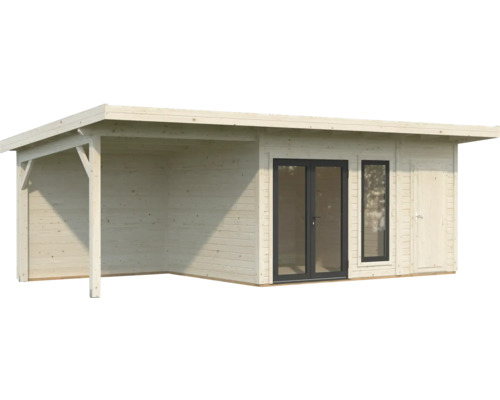 Abri de jardin avec espace couvert en bois