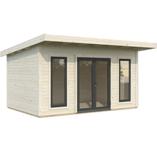 Abri de jardin en bois avec fenêtres et double porte