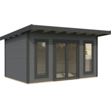 Maison de jardin en bois avec fenêtres et porte double