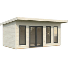 Abri de jardin en bois avec double porte et fenêtres