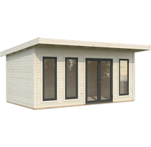 Abri de jardin en bois avec fenêtres et double porte