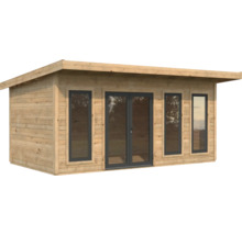 Maison de jardin en bois avec fenêtres et double porte