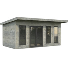 Abri de jardin en bois avec fenêtres et double porte