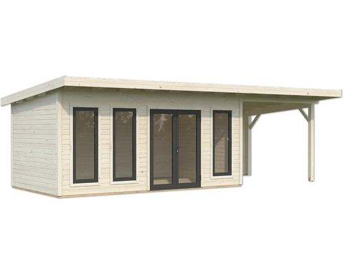 Maison de jardin en bois avec fenêtres et double porte