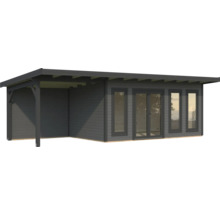 Maison de jardin en bois avec auvent et fenêtres