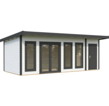 Maison de jardin en bois avec fenêtres et porte