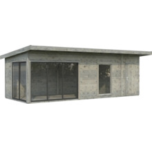 Abri de jardin en bois avec fenêtre et porte