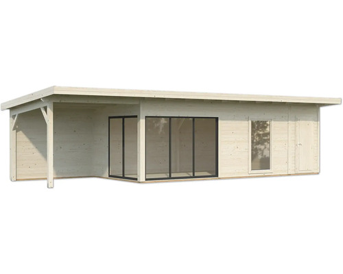 Maison de jardin en bois avec auvent, fenêtre et porte