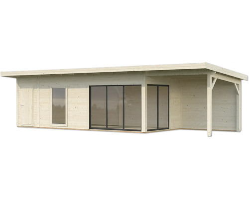 Abri de jardin en bois avec portes coulissantes