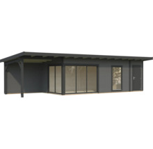 Maison de jardin en bois avec fenêtres et porte