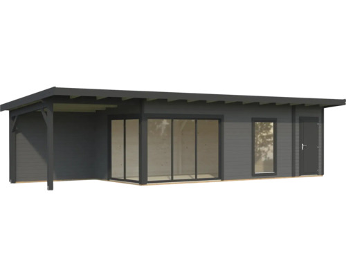 Maison de jardin en bois avec fenêtres et porte