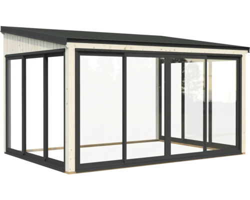 Abri de jardin en bois avec portes coulissantes