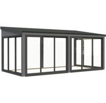 Toit de terrasse avec portes coulissantes et toit plat