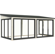 Abri de jardin en bois avec portes coulissantes