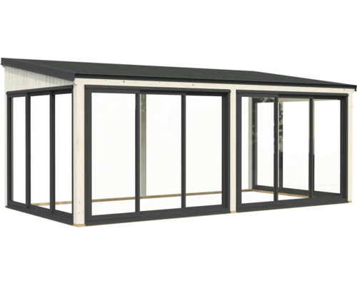 Abri de jardin en bois avec portes coulissantes