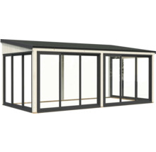 Pavillon spacieux avec de grandes fenêtres pour le jardin