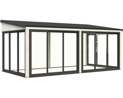 Pavillon spacieux avec de grandes fenêtres pour le jardin