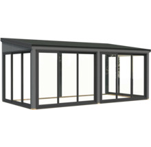 Serre avec portes coulissantes