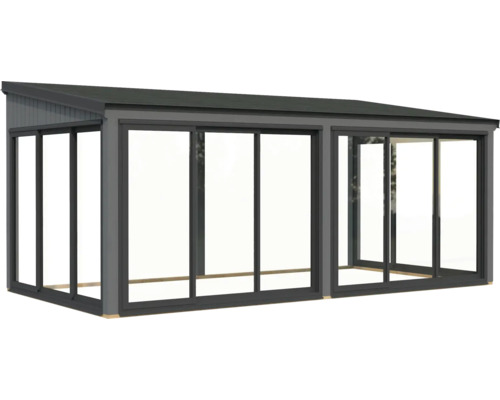 Serre avec portes coulissantes