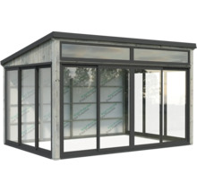 Pavillon de jardin avec portes coulissantes et fenêtres