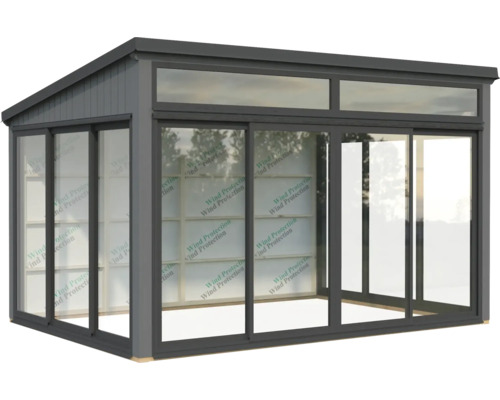 Jardin d'hiver avec portes coulissantes et fenêtres