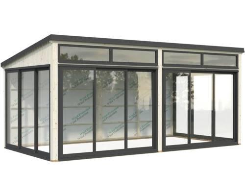 Pavillon de jardin spacieux avec portes coulissantes et fenêtres