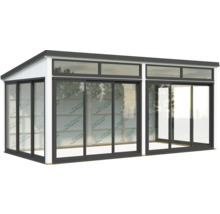 Pavillon de jardin avec portes coulissantes en verre pour l'extérieur