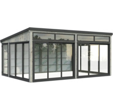 Abri de jardin indépendant avec portes coulissantes et fenêtres